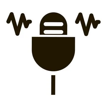 Microphone Waves Icon Vector Glyph Illustration Stock Illustration