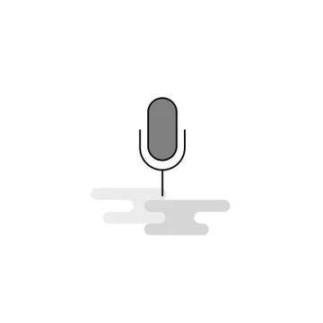 Microphone  Web Icon. Flat Line Filled Gray Icon Vector Stock Illustration