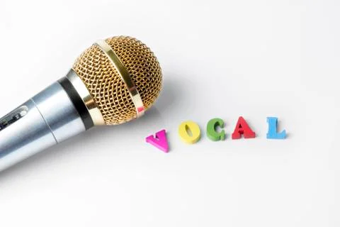 Microphone on a white background, close-up Stock Photos