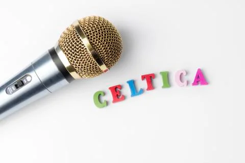 Microphone on a white background, close-up Stock Photos