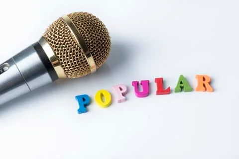 Microphone on a white background, close-up. Stock Photos