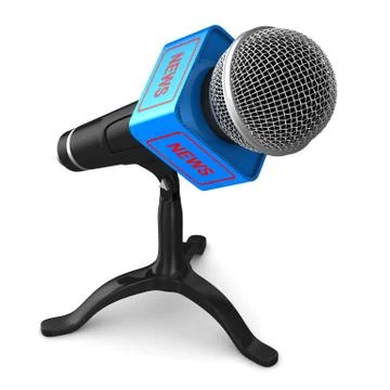 Microphone on white background. Isolated 3D illustration Stock Illustration
