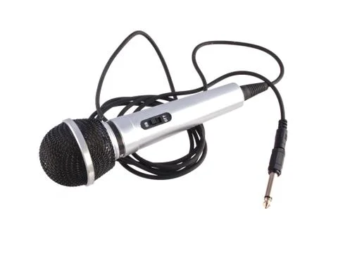 Microphone on a white background. Stock Photos