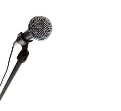 Microphone on white with copy space Stock Photos