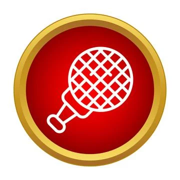 Microphone white icon red round button concept Illustrazione stock
