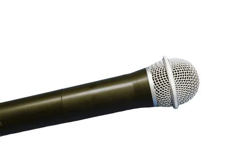 Microphone on white isolated background.	 Foto stock