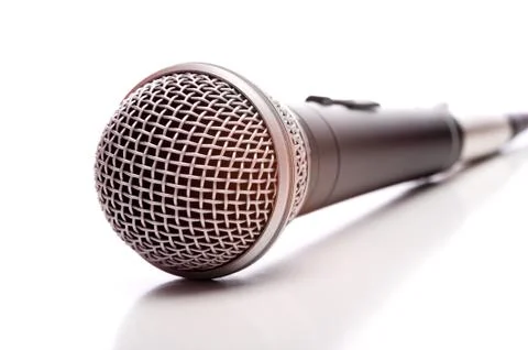 Microphone on white Stock Photos