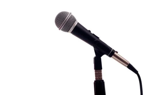 Microphone on white Stock Photos