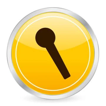 Microphone yellow circle icon Stock Illustration