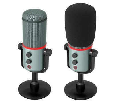 Microphones designed for recording, streaming, and achieving podcasting succe Stock Illustration