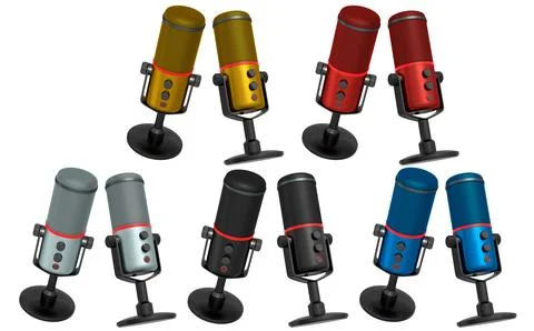 Microphones Designed Specifically for Professional Audio Recording and Live Stock Illustration