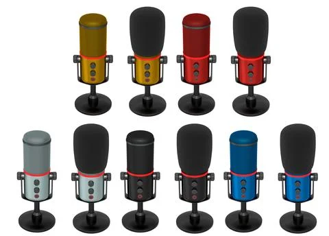 Microphones Designed Specifically for Professional Audio Recording and Live.. Stock Illustration