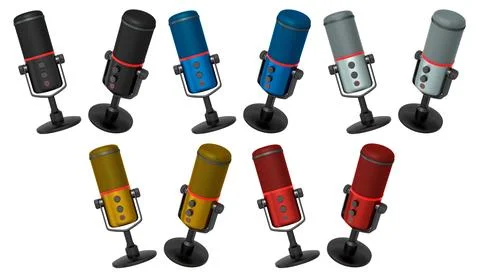 Microphones Designed Specifically for Professional Audio Recording and Live.. Stock Illustration
