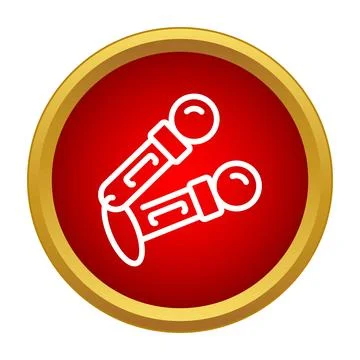 Microphones for karaoke and singing performance icon Stock Illustration