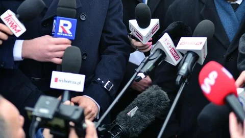 Microphones with the logo Stock Photos