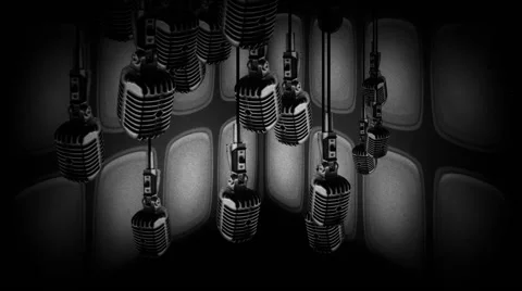 Microphones Old Style  Stock Footage 60358392