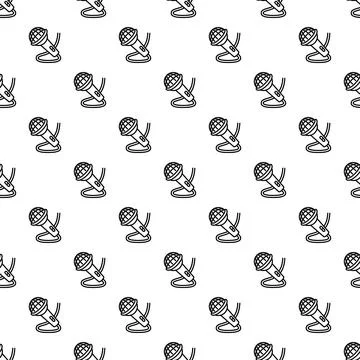 Microphones pattern representing sound recording and music Stock Illustration