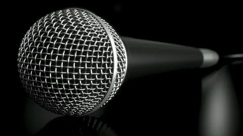 The microphone's on the table Foto stock