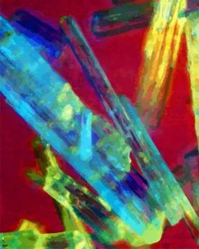 Microphoto microcrystals in polarized light, microscope artwork, background 스톡 사진