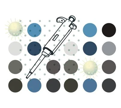 Micropipette - PCR Testing Pattern - Illustration Stock Illustration