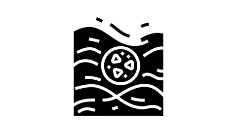 Microplastic air glyph icon animation Stock Footage 326140177