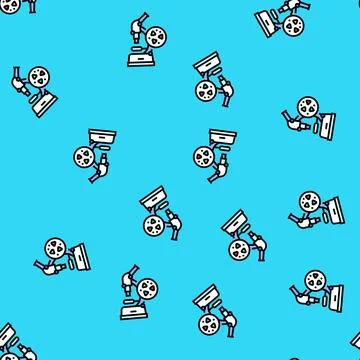 Microplastic particles under microscope vector seamless pattern Stock Illustration