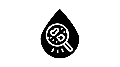 Microplastic particles water drop glyph icon animation Stock Footage 326140411
