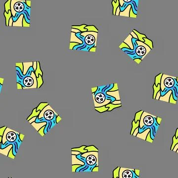 Microplastic pollution river vector seamless pattern Stock-Illustration