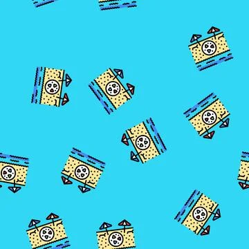 Microplastics beach sand vector seamless pattern Stock Illustration