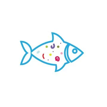 Microplastics in Fish Vector Icon Stock Illustration