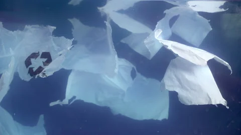 Microplastics in water. plastic fragments or particles in ocean. Stock-Footage 156797337