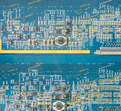 Microprocessor and microchips, background of electrical parts 스톡 사진