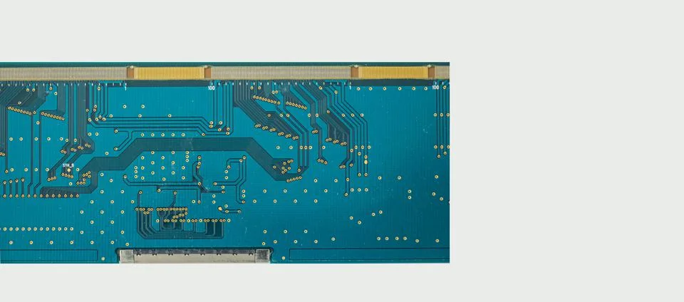 Microprocessor and microchips, background of electrical parts Stockfoto's