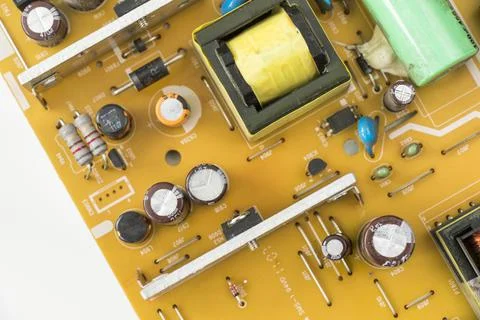 Microprocessor and microchips, background of electrical parts 스톡 사진