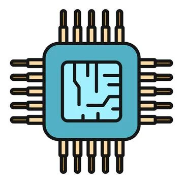 Microprocessor chip computing hardware component technology concept Stock Illustration