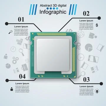 Microprocessor, chip, electronic components icon Stock Illustration