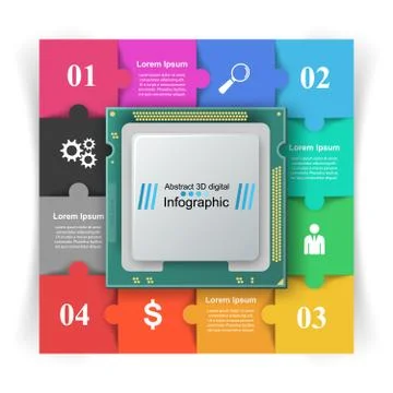 Microprocessor, chip, electronic components icon Stock Illustration