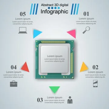Microprocessor, chip, electronic components icon Stock Illustration