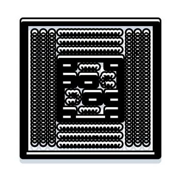 Microprocessor chip representing digital technology and computing 库存插图