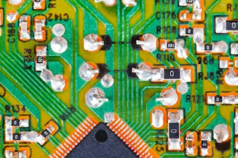 Microprocessor circuit board macro shot 写真素材
