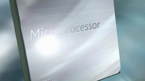 Microprocessor close-up animation. Vídeo Stock 67656502