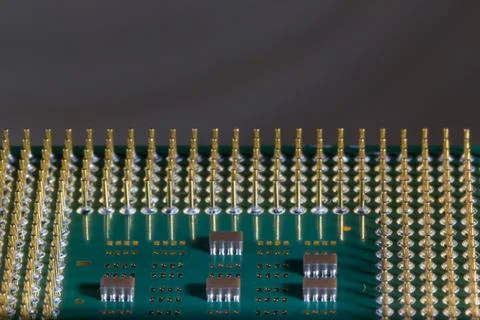 Microprocessor - closeup detail Stock Photos