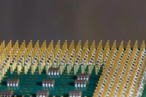 Microprocessor - closeup detail Stock Photos