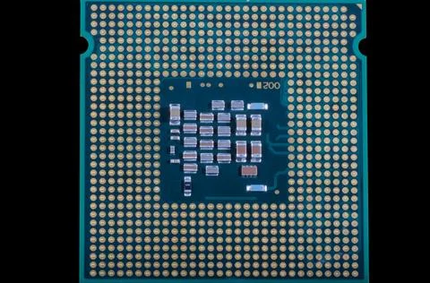 Microprocessor - closeup detail 스톡 사진