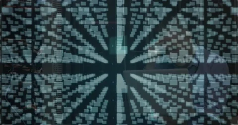 Microprocessor connections forming a security padlock against caucasian male Stock Footage 196172117