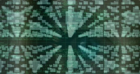 Microprocessor connections forming a security padlock icon against data Stockbeeldmateriaal 328973844