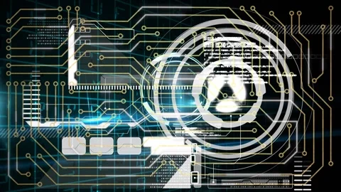 Microprocessor connections over digital interface with data processing against Vídeo Stock 327201333