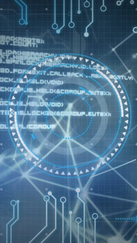Microprocessor connections over round scanner spinning and digital interface Stockbeeldmateriaal 342136289