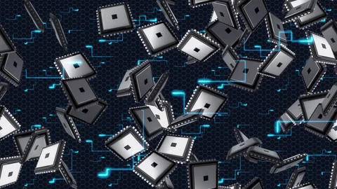 Microprocessor CPU Computer Wallpaper loop tile Swirl. This is a loopable and Vídeo Stock 305850137