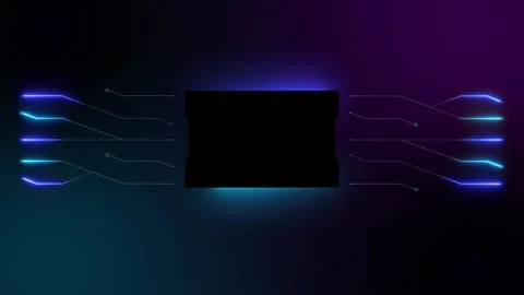 A microprocessor. Hi-tech presentation. Electronics. Blue color. Square. Stock Footage 250131640